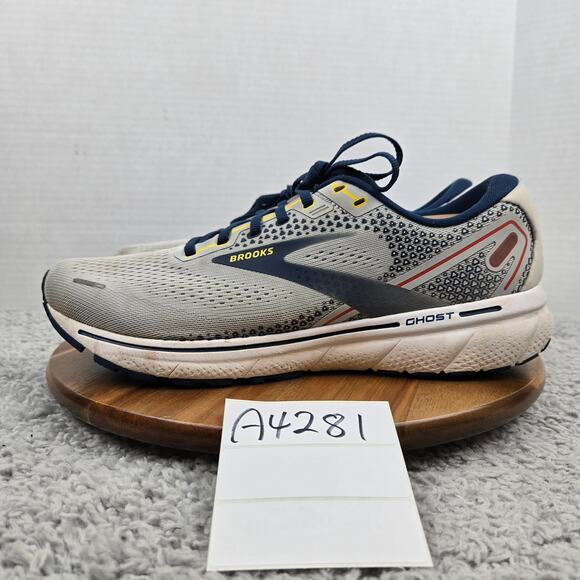 Brooks Mens 12D Ghost 14 Grey Titan Maize Athletic Daily Gym Road Running Shoe main image 9